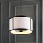 17" Oil Rubbed Bronze and White Drum Pendant Light