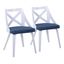 Charlotte Blue Upholstered Cross Back Side Chair