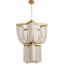 Elegant Estrella Brass Pendant with Wooden Beads 25" Wide