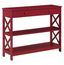 Cranberry Red Wood Console Table with Storage Shelves