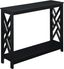 Black MDF Console Table with Shelf and Geometric Panels