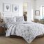 Gray Nautical Cotton Reversible Full Quilt Set