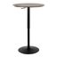 Adjustable Round Walnut Wood and Black Metal Bar Table