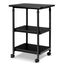 Black Adjustable 3-Tier Rolling Printer Cart with Storage Shelves