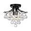 Elegant Toureg 3-Light Black and Crystal Flush Mount Chandelier