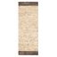 Beige and Dark Brown Wool Flat Woven Runner Rug