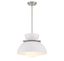 Contemporary Brushed Nickel Bowl Pendant with Opal Glass Shade