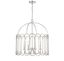 Polished Nickel 4-Light Drum Pendant with Scalloped Detailing