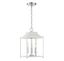 White and Polished Nickel 3-Light Lantern Pendant