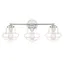 Polished Nickel 3-Light Vintage Bathroom Vanity Light