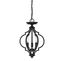 Matte Black Quatrefoil 3-Light Semi-Flush Mount Pendant