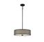 Matte Black Drum Pendant Light with Nickel Accents