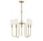 Elegant 5-Light Chandelier in Natural Brass with Adjustable Chain