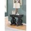 Dark Gray Rustic Wood End Table with Storage Drawer