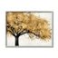 Autumn Tree with Golden Leaves on Canvas in Gray Frame