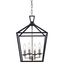 Lacey 12" Black and Chrome Glass Farmhouse Pendant Light