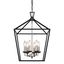 Black Metal 6-Light Lantern Chandelier