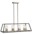 Brushed Nickel 35" Industrial Cage Linear Chandelier