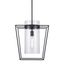 Nova 1-Light Mini Pendant with Clear Glass Shade - Black