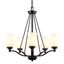 Elegant Transitional 5-Light Chandelier with Frosted Glass Shades