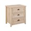 Odette 25" White Oak 3-Drawer Nightstand with Cup Handles