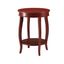 Aberta Round Red Wooden Side Table with Cabriole Leg and Shelf