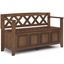 Amherst Farmhouse Brown Solid Wood Entryway Storage Bench