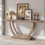 63-Inch Dark Brown Farmhouse Console Table with Geometric Base and Storage