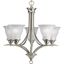 Trinity Brushed Nickel 5-Light Chandelier with Etched Glass Shades