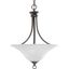 Elegant Brushed Nickel & Glass Bowl Foyer Pendant Light