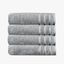 AuraSoft Light Gray Cotton 4-Piece Bath Towel Set