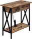 Barnwood Black 24" Wood Metal End Table with Storage