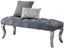 Gray Velvet Tufted Upholstered Bench with Nailhead Trim