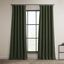 Tuscany Green Faux Linen Room Darkening Curtains 84" Long