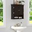 Espresso Wood Wall-Mounted Bathroom Cabinet with Shelves