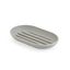 Gray Soft-Touch Plastic Soap Dish with Raised Ridges