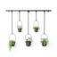 Black Adjustable Hanging Planter Set with Recycled Pots