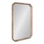 Rustic Brown Rectangular Wood Wall Mirror with Scalloped Corners