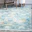 Light Blue Geometric Stain-Resistant Synthetic Area Rug 7' x 10'