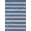 Coastal Breeze Blue and Ivory Stripe 6' x 9' Easy-Care Outdoor Rug