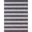 Charcoal Gray Stripe 9' x 12' Easy-Care Synthetic Outdoor Rug