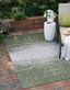 Modern Abstract 9' x 12' Gray and Green Synthetic Outdoor Rug