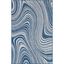 Modern Abstract Blue Wave Outdoor Rug, 5' x 8' Rectangular, Easy-Care Synthetic