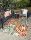 Reversible Blue Abstract 4' x 6' Synthetic Outdoor Rug