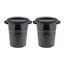 Black 20-Gallon Plastic Waste Containers with Click Lock Lids, 2-Pack