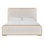 Canberra Ivory Upholstered Queen Bed with Oak Frame