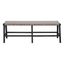 Charcoal Oak Upholstered Bench with Faux Leather Seat