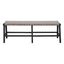 Charcoal Oak Upholstered Bench with Faux Leather Seat