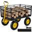 Heavy-Duty Black and Yellow Steel Folding Garden Cart