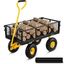 Heavy-Duty Black and Yellow Steel Folding Garden Cart